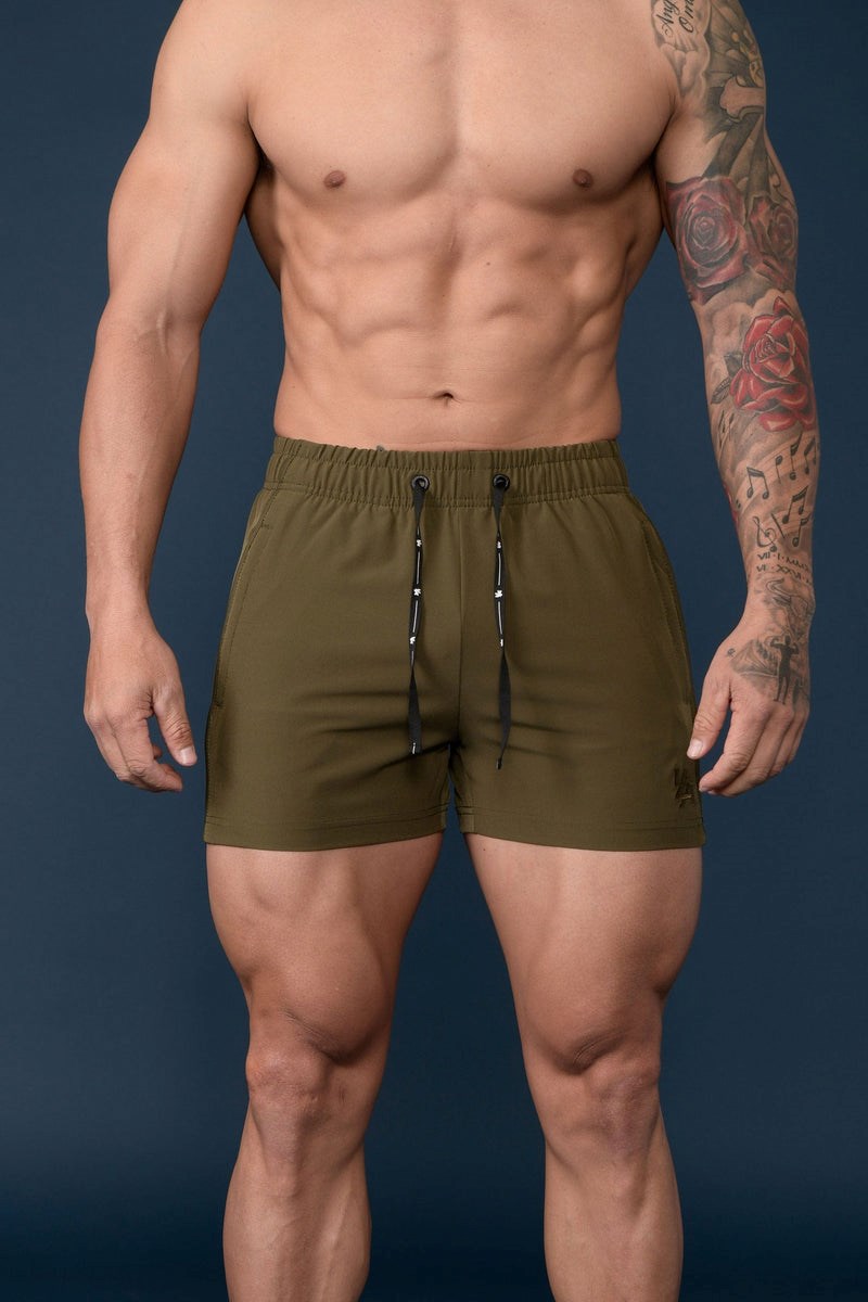 YoungLA 101 Bodybuilding Lyhyt Shorts Oliivinvihreä | EQPOR1236