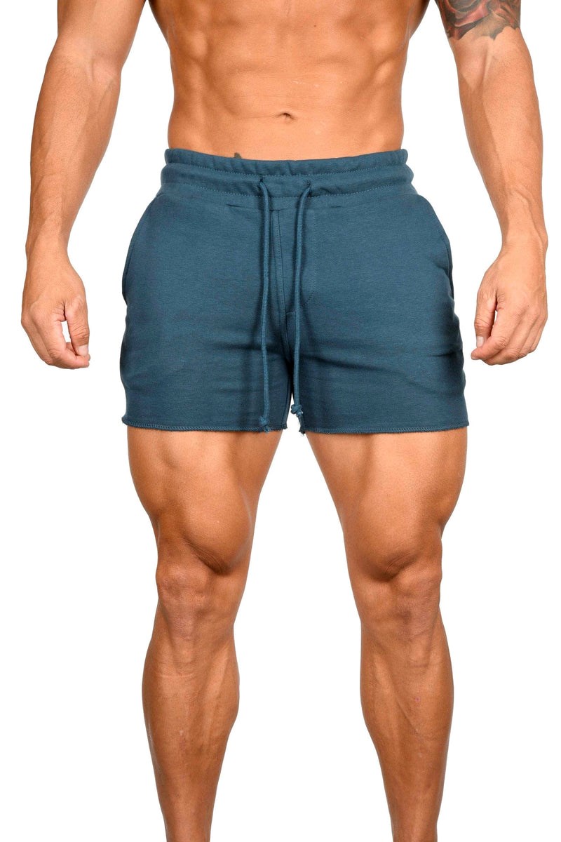 YoungLA 102 Bodybuilding French Terry Shorts Teal | CFUMG8719