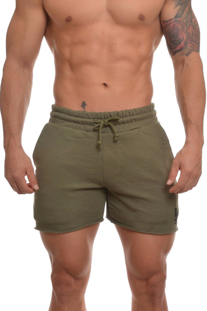 YoungLA 102 Bodybuilding French Terry Shorts Oliivinvihreä | NGTEV0856