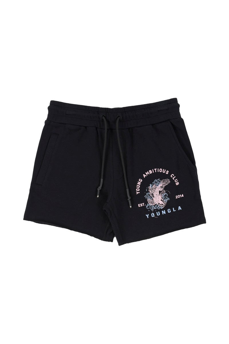 YoungLA 111 Dedication Lyhyt Shorts Mustat | CWXMV2093