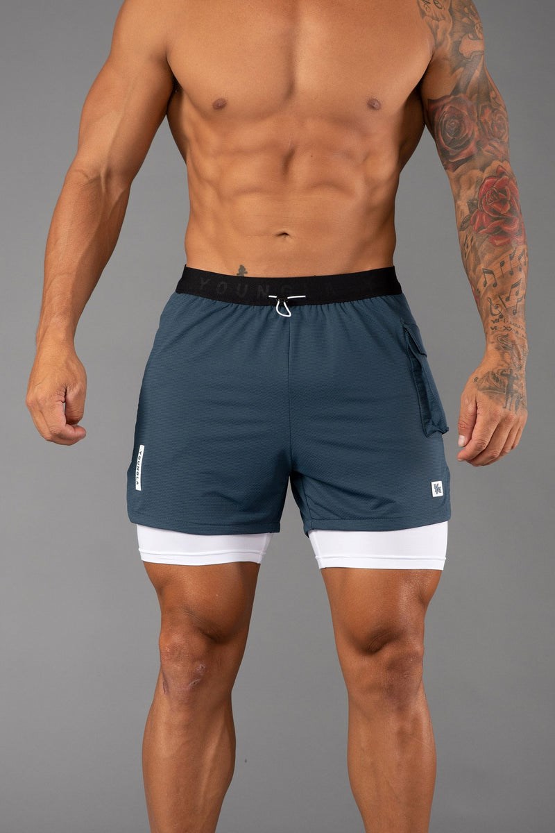 YoungLA 121 Performance Line Compression Shorts Sininen | AUDEI2065