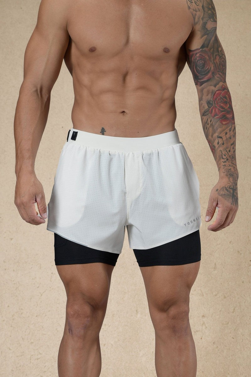 YoungLA 124 - 6am Compression Shorts Off-White | ZSXWC1829