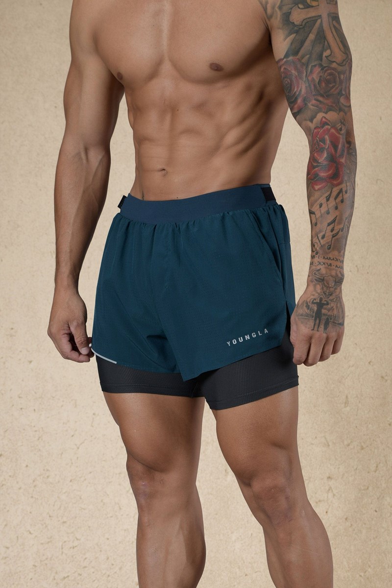 YoungLA 124 - 6am Compression Shorts Teal | NZMQE0572