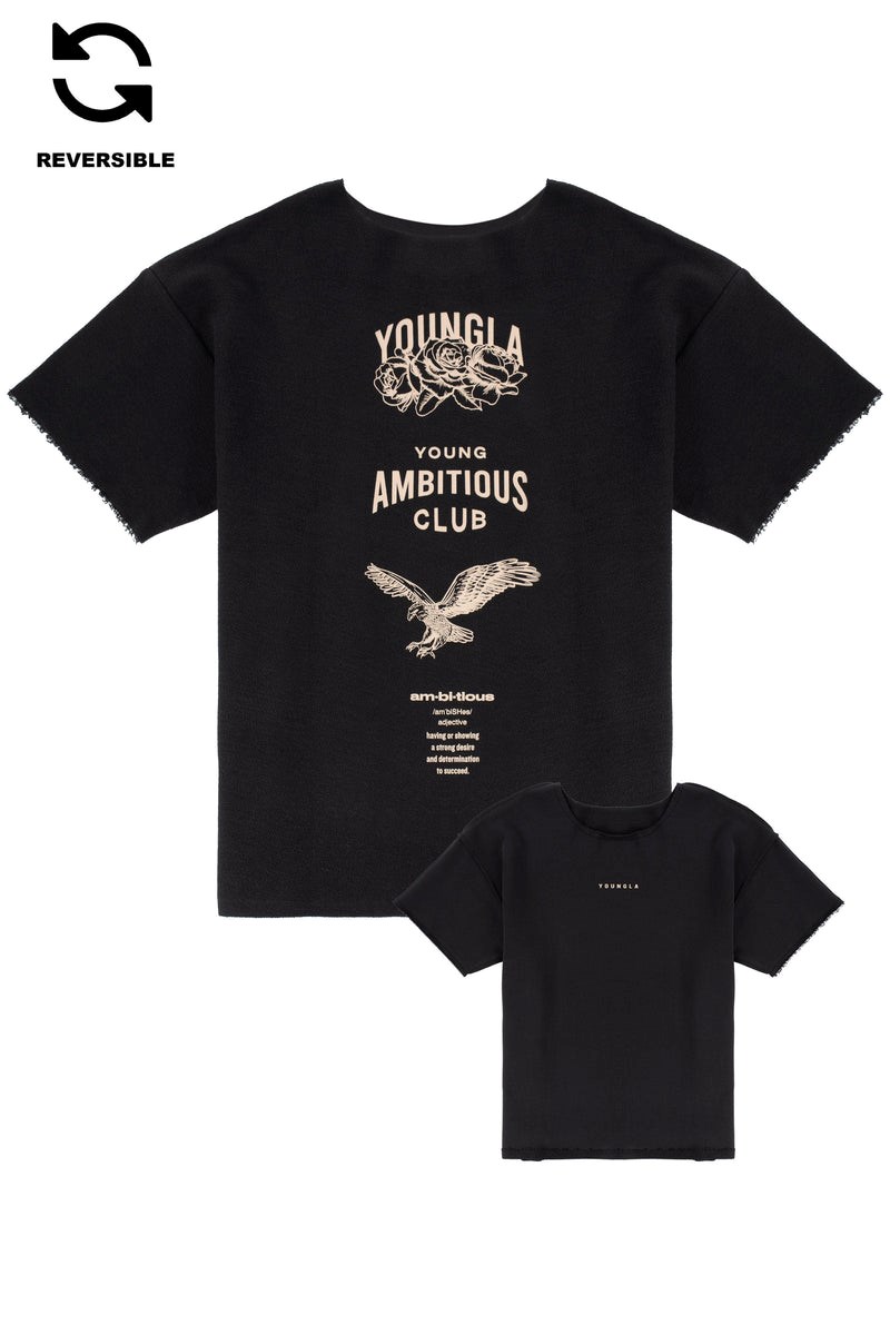 YoungLA 455 Reversible Immortal Tee Mustat | LYFOW0412