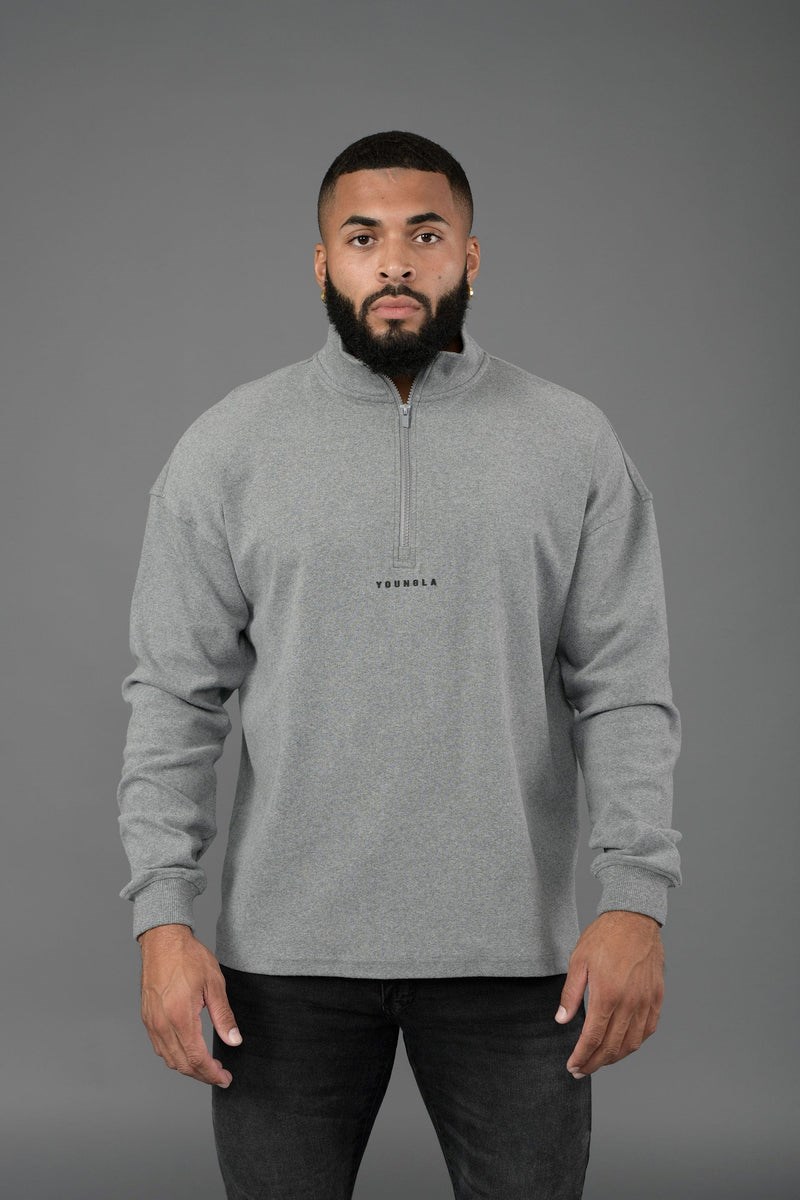 YoungLA 545 Cloud Quarter Zip Harmaat | NQMTE9834