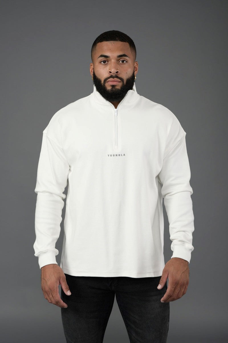 YoungLA 545 Cloud Quarter Zip Valkoinen | RIGAO5329