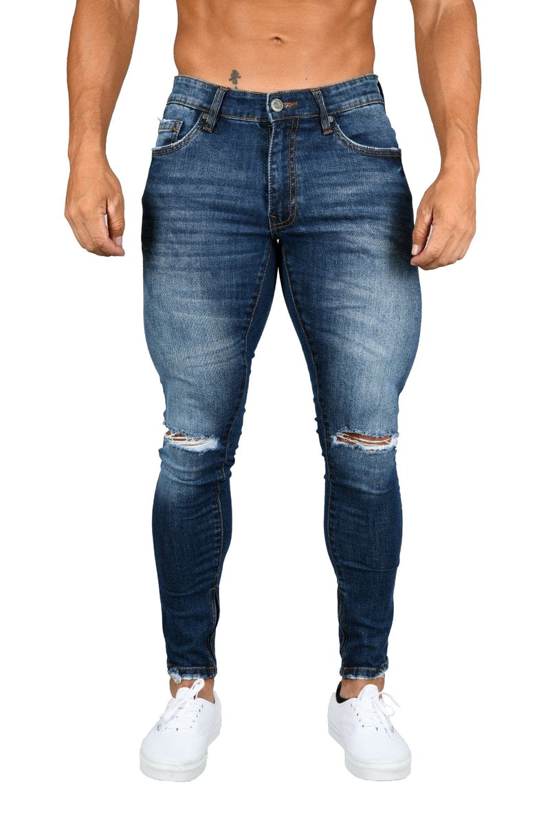 YoungLA 605 DISTRESSED DENIM JEANS Sininen | YPFBW1586