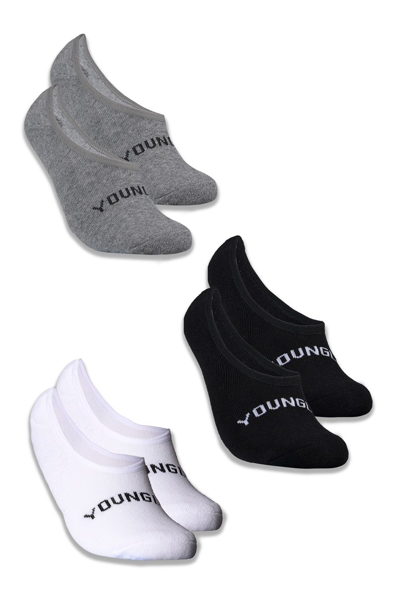 YoungLA 711 No Show Socks 3-Pack Monivärinen | LHYGV8065