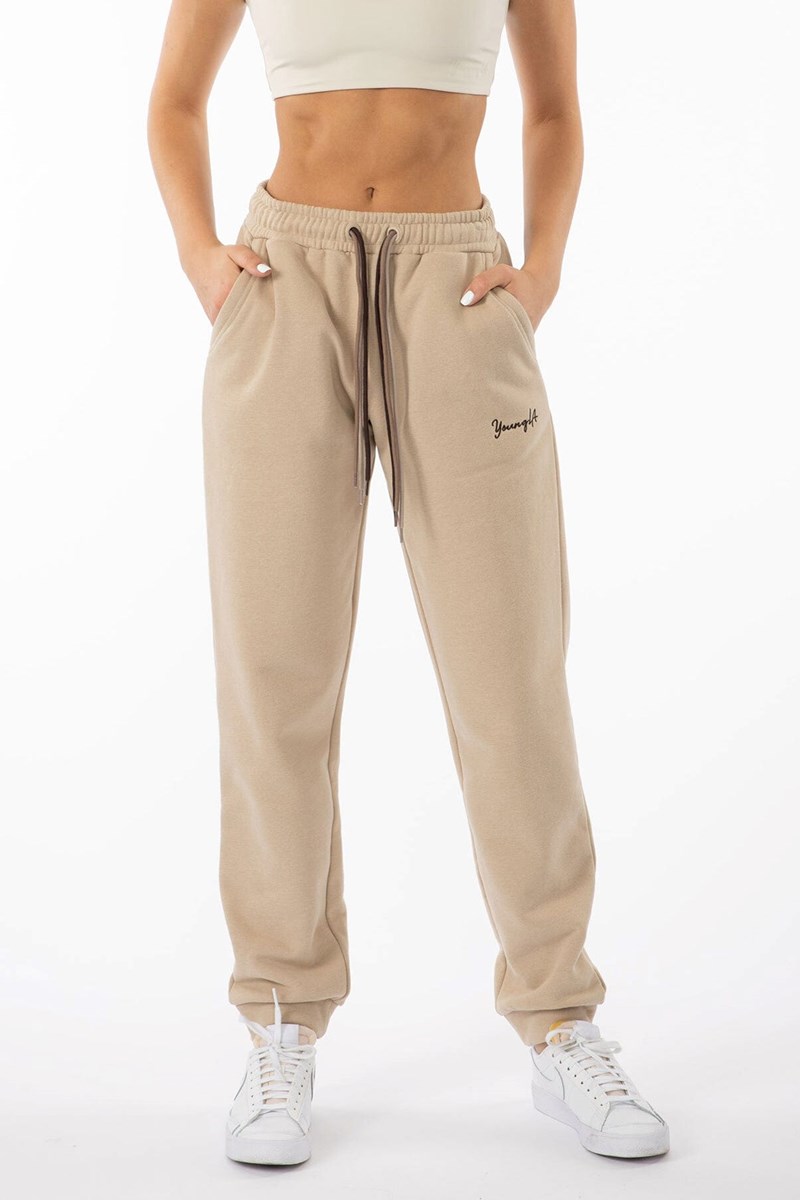 YoungLA W207 Triple String Joggers Vaalean | FBLSO8490