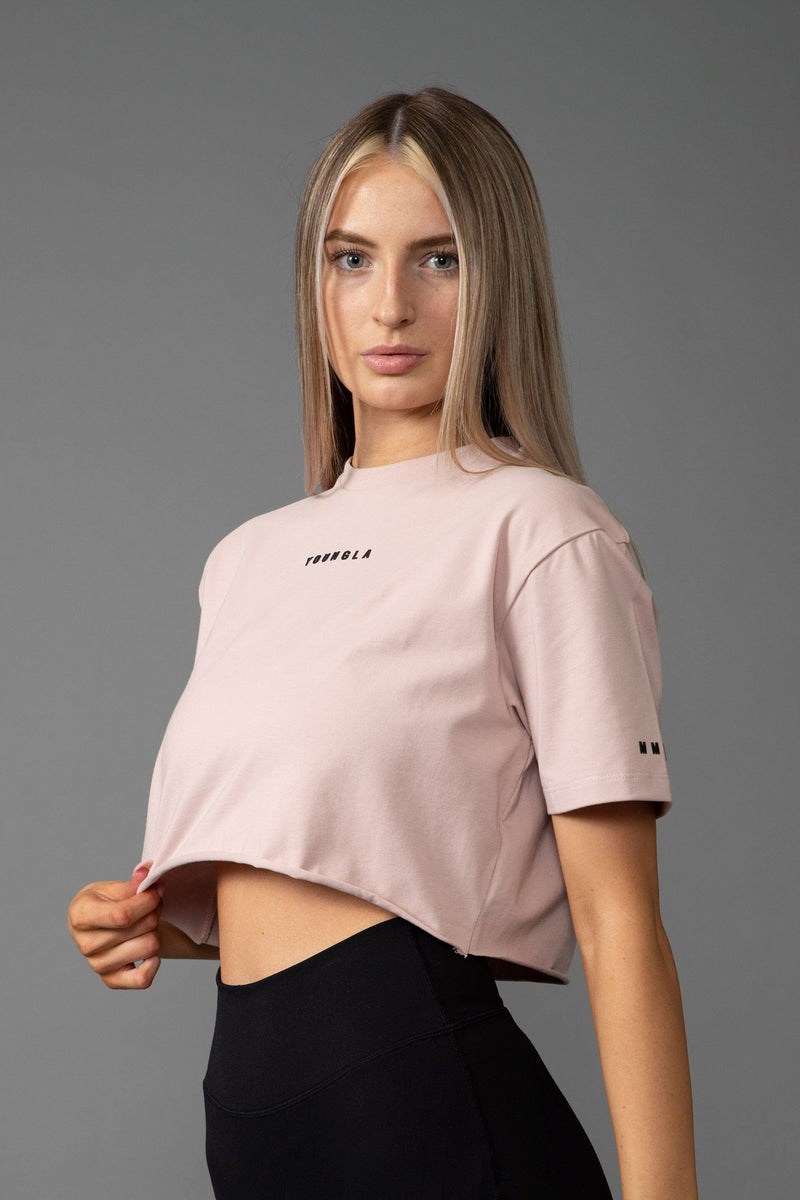 YoungLA W403 Established Cropped T-shirt Pinkki | FMRQY9418