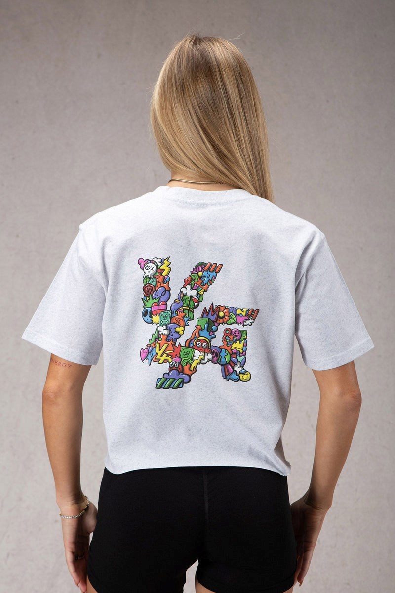 YoungLA W421 Trippy Oversized Tee Valkoinen | FJYRE9840