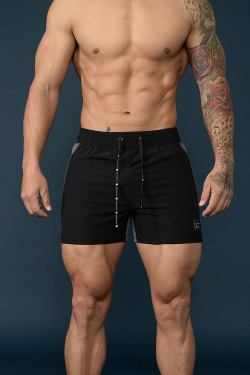 YoungLA 101 Bodybuilding Lyhyt Shorts Black/Gray | RKMTW0736