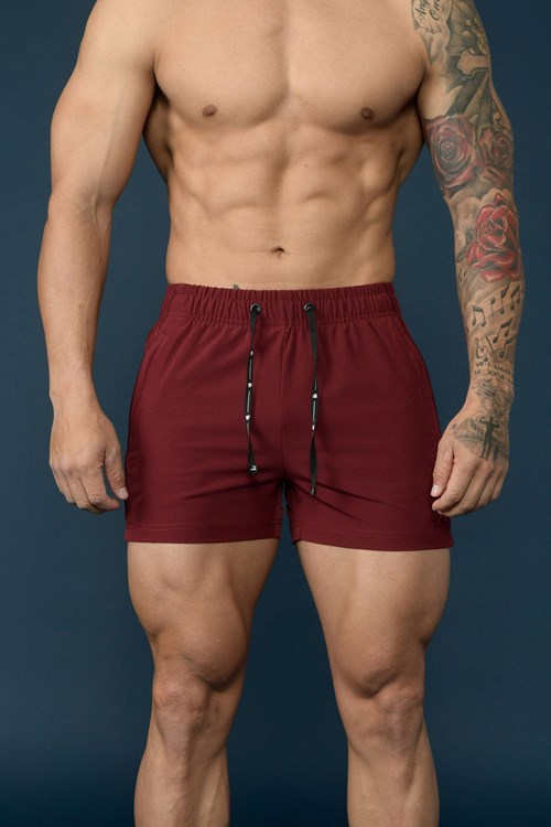 YoungLA 101 Bodybuilding Lyhyt Shorts Viininpunainen | VLSJG1065