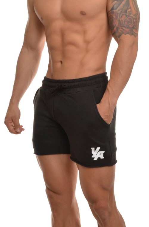 YoungLA 102 Bodybuilding French Terry Shorts Mustat | XOYZV4765