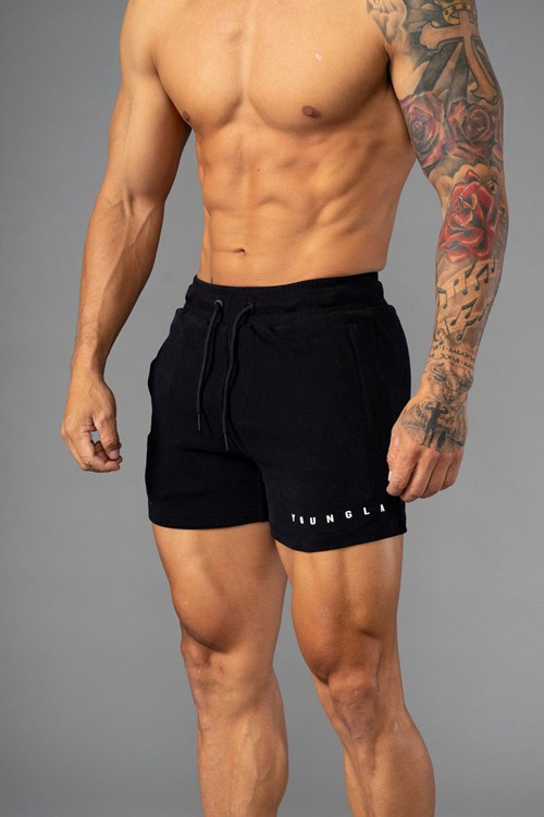 YoungLA 113 The Perfect Lyhyt Shorts Mustat | GAQVS7842