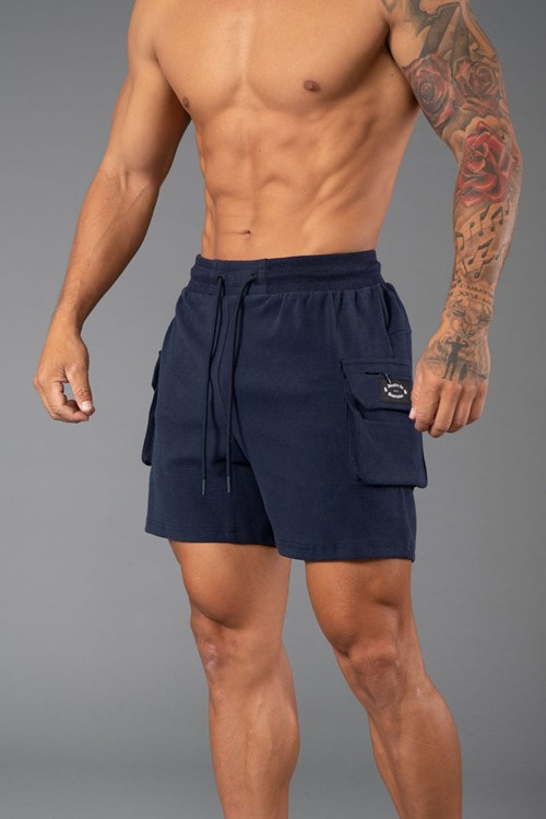 YoungLA 120 Cloud Cargo Shorts Laivastonsininen | UDRJK9162