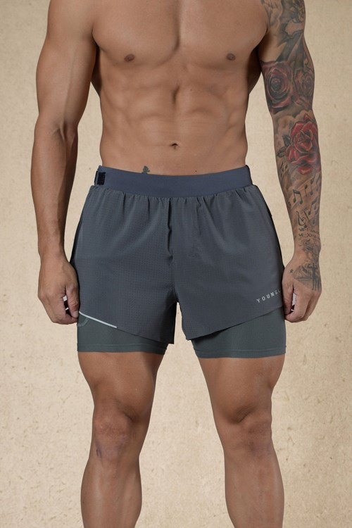 YoungLA 124 - 6am Compression Shorts Harmaat | SEVRC4987