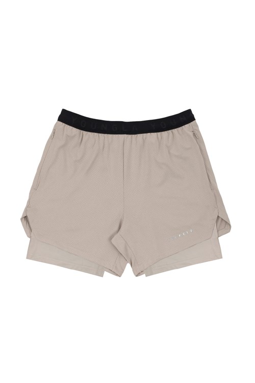 YoungLA 129 Trilogy Compression Shorts Tan | VJFXZ8136