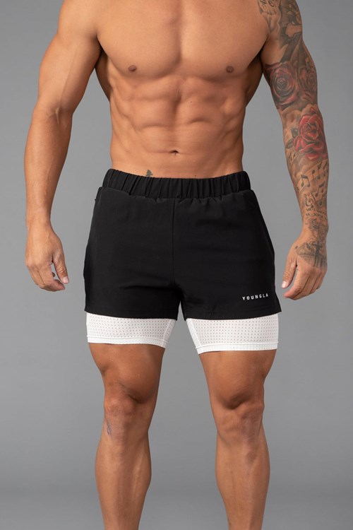 YoungLA 144 Peak Velocity Compression Shorts Mustat | FDHYA3540