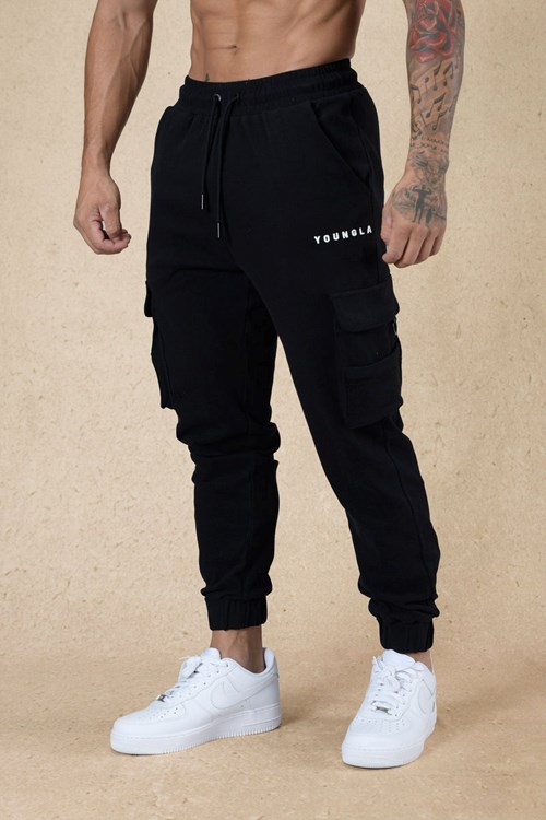 YoungLA 240 Cloud Rambo Joggers Mustat | XDHVU6092