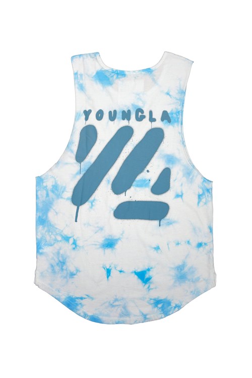 YoungLA 321 Tie Dye Bloc Cut Off Tanks Friendly Skies | PJINW3510