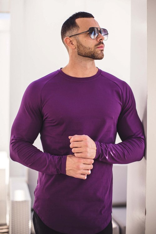 YoungLA 410 PERFECT RAGLAN LONG SLEEVE SHIRTS Violetit | KILSO5076