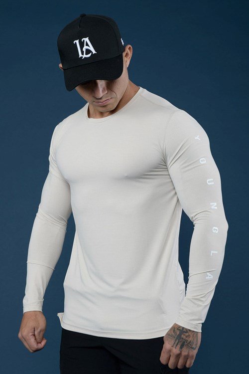 YoungLA 424 Zephyr Compression Long Sleeves Beige | DENYK2941