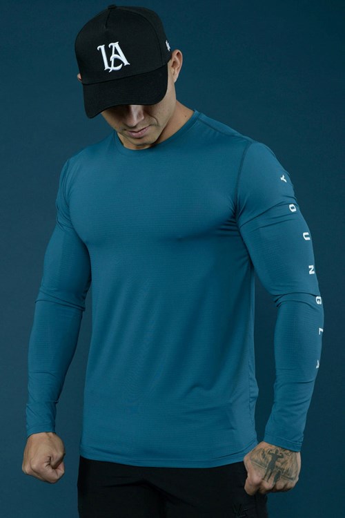 YoungLA 424 Zephyr Compression Long Sleeves Teal | YQCHG7193