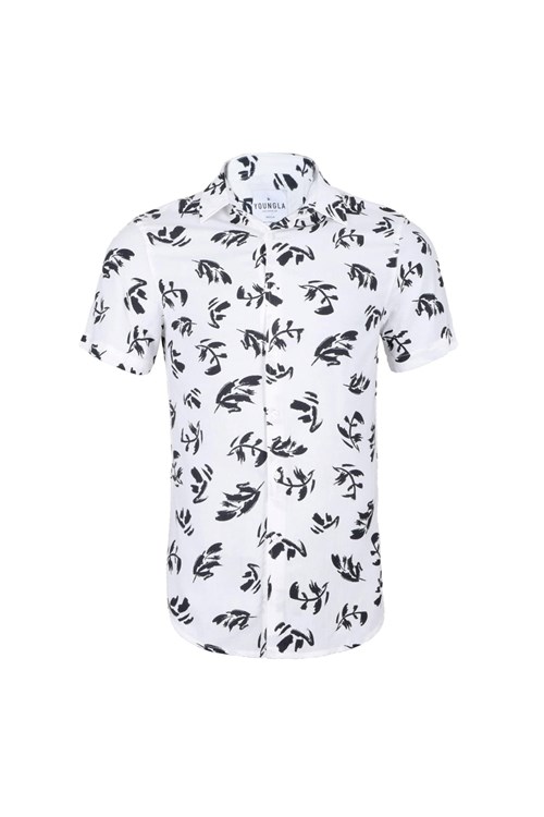 YoungLA 439 Miami Vice Lyhyt Sleeve Shirts Fallen Leaves | JSCXV1048