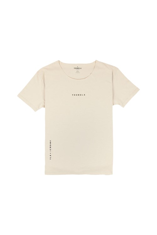 YoungLA 447 Leveät neck Raw Cut Tee Tan | KOWHZ1403