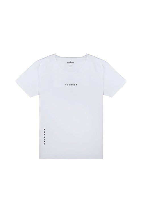 YoungLA 447 Leveät neck Raw Cut Tee Valkoinen | VGEOK6423