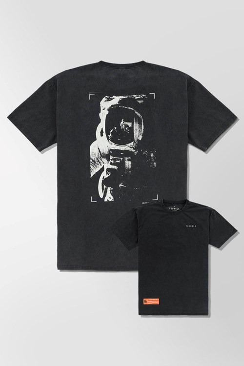 YoungLA 449 Washed Drip Tees Astronaut | BJDAL7384