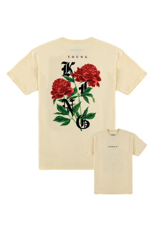 YoungLA 453 Young King Tees Off-White | BSNUF7509