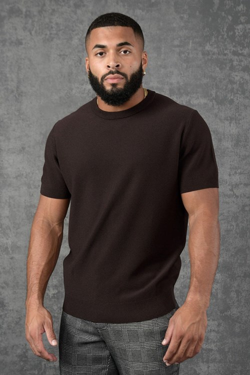 YoungLA 460 Classy Neulottu Shirt Ruskea | JGTES0483