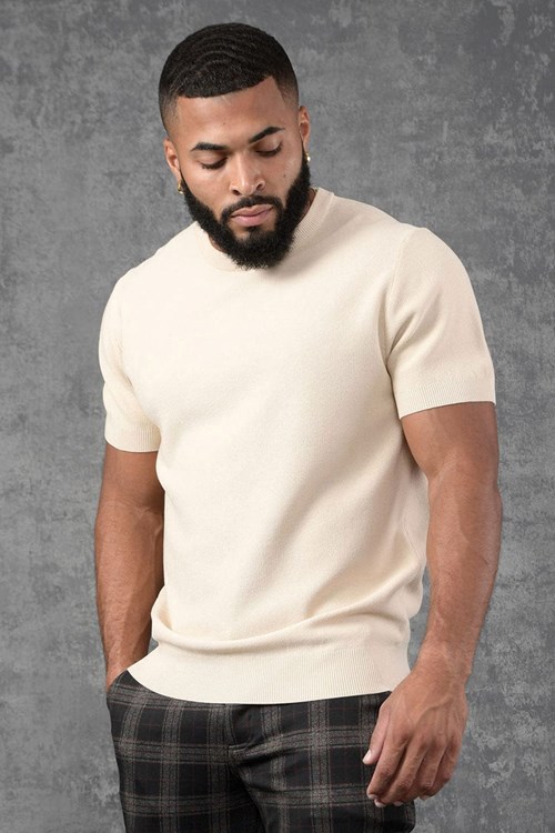 YoungLA 460 Classy Neulottu Shirt Tan | HEQUF9423