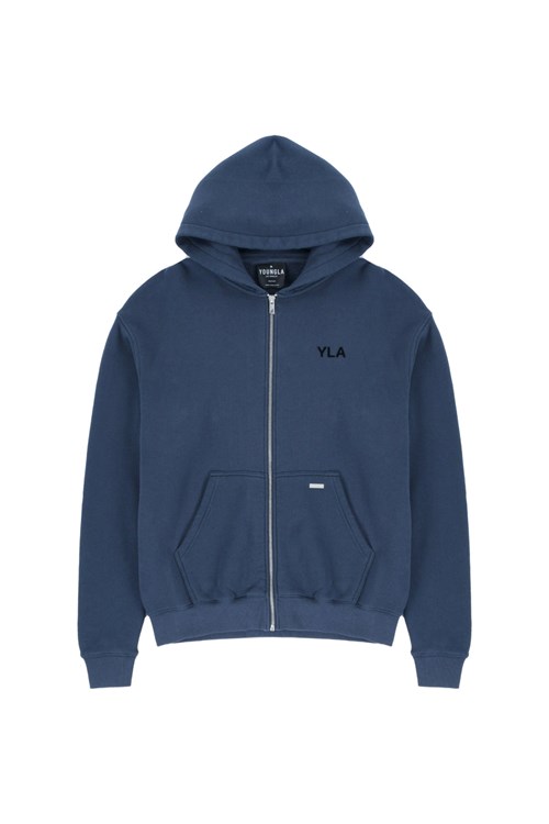 YoungLA 515 Monarch Zip-up Hoodie Laivastonsininen Pesu | UVQXR1706