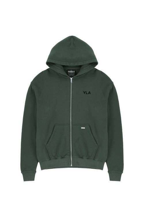 YoungLA 515 Monarch Zip-up Hoodie Vihreä Pesu | UGAMI4610