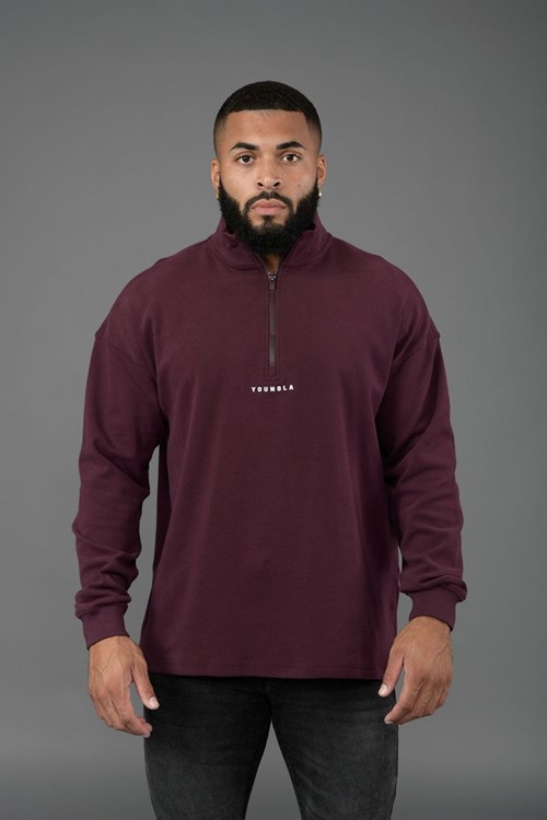 YoungLA 545 Cloud Quarter Zip Plum | RYCWA0863