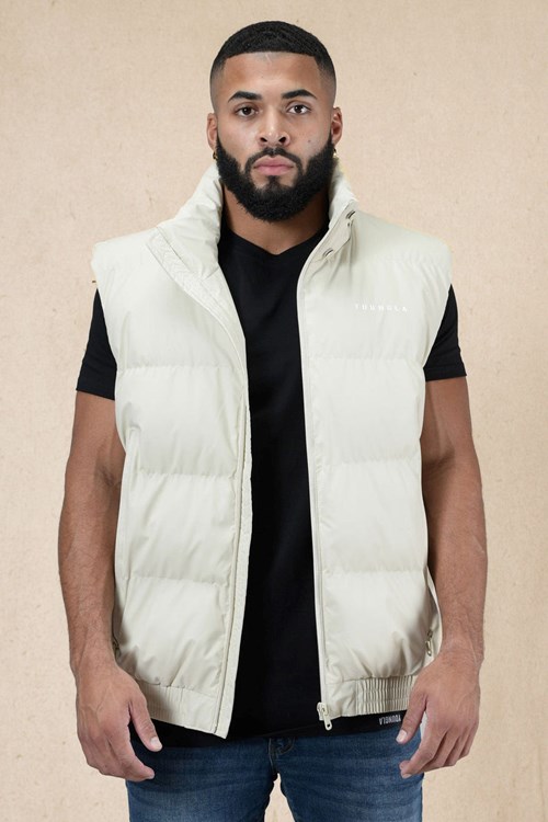 YoungLA 553 Brooklyn Puffer Vest Off-White | YVRMT8249