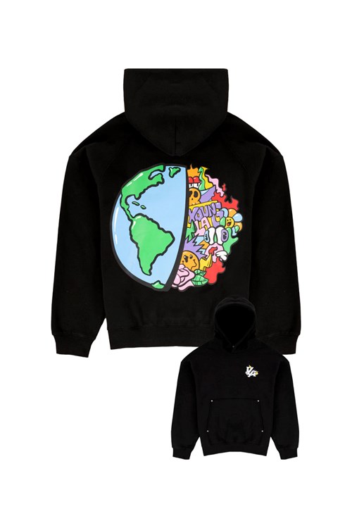 YoungLA 559 Global Meltdown hoodies Mustat | GDFXH9735