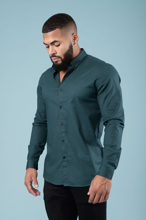 YoungLA 802 Wallstreet Mekko Shirts Teal | YBUPJ9612