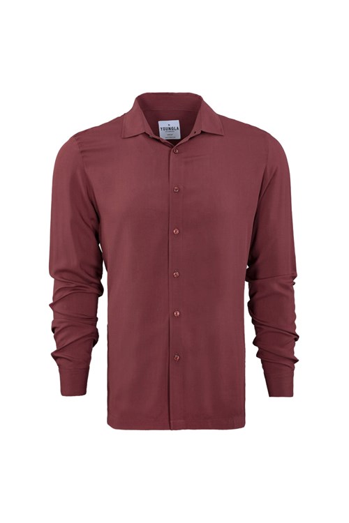 YoungLA 804 Scarface Viscose Shirts Wine | OYECJ1395