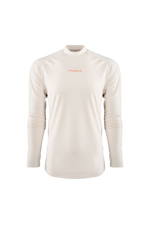 YoungLA 808 High Neck Compression Shirt Off-White | TOMDP7908