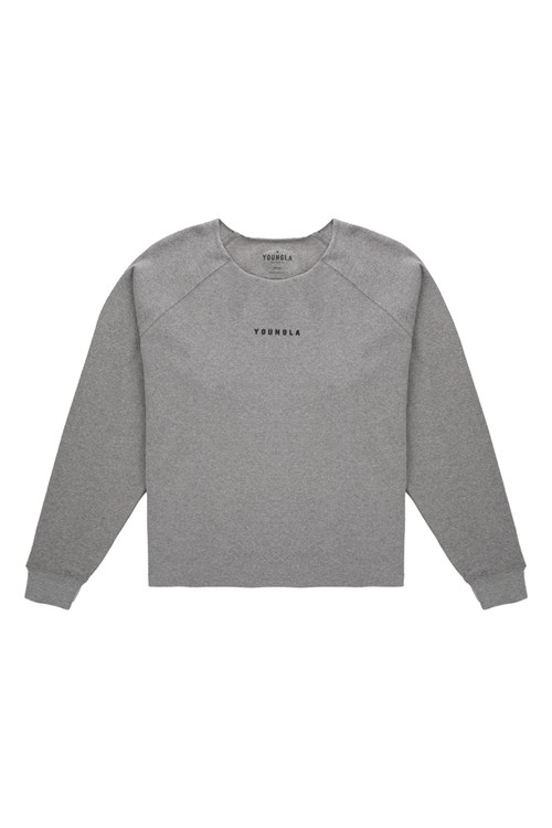 YoungLA 815 Raw Neck Cloud Longsleeves Harmaat | WRAZM5314