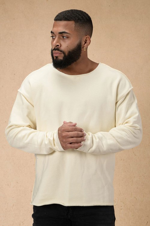 YoungLA 816 Terry Raw Cut Reversible Longsleeves Off-White | SVYCF7369