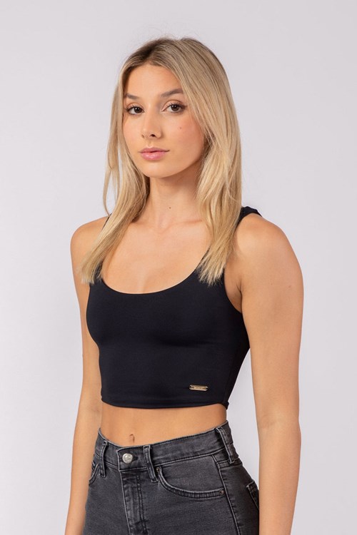 YoungLA W304 Scoop Neck Crop Tank Mustat | WYPIJ8340