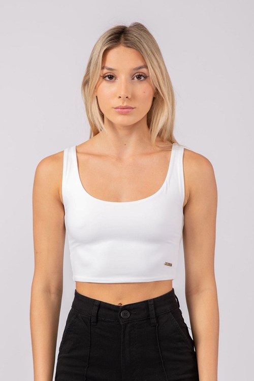 YoungLA W304 Scoop Neck Crop Tank Valkoinen | BCVZO9381