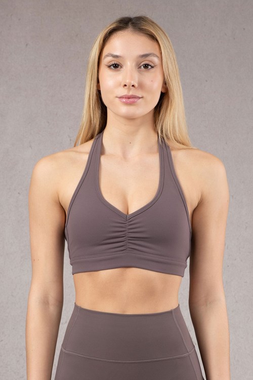 YoungLA W320 Power Backless Sports Bra Plum Truffle | DJAUP7390