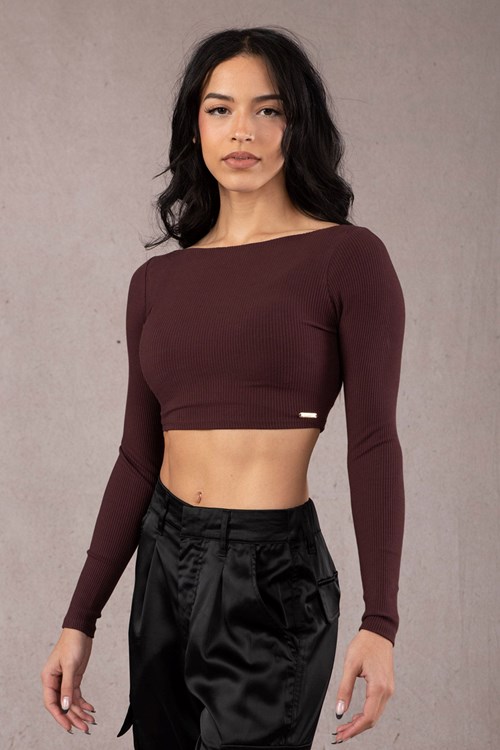 YoungLA W419 Grace Cropped Top Merlot | NLVYX6938