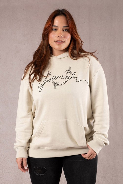 YoungLA W509 Hummingbird Oversized Hoodie Bone | QZOXE2374